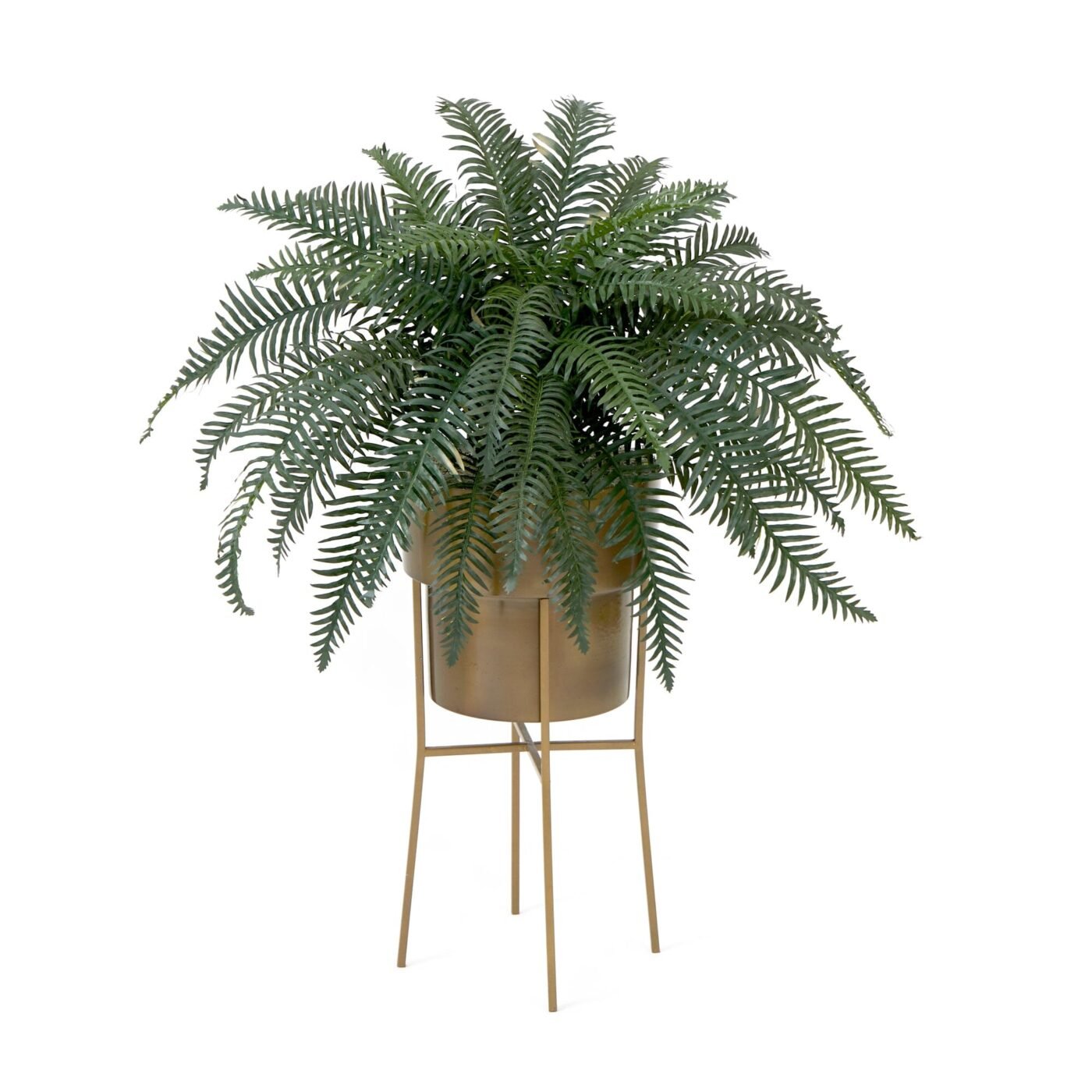 34" Artificial River Fern Plant in Metal Planter with Stand DIY KIT