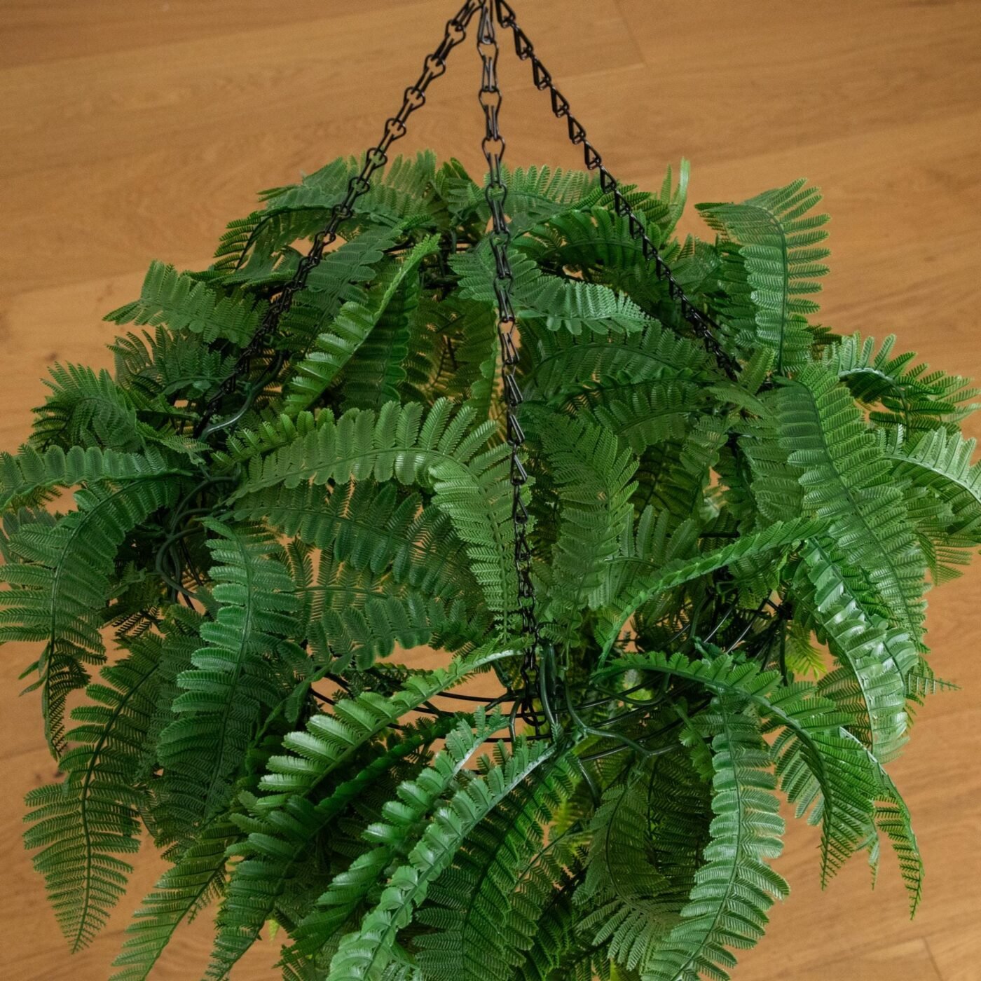 39" UV Resistant Artificial Mixed Ferns Plant in Hanging Ring (Indoor/Outdoor)