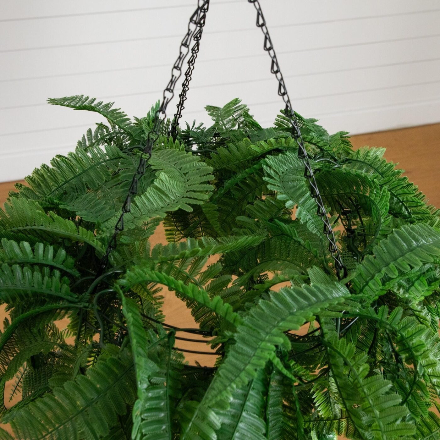 39" UV Resistant Artificial Mixed Ferns Plant in Hanging Ring (Indoor/Outdoor)