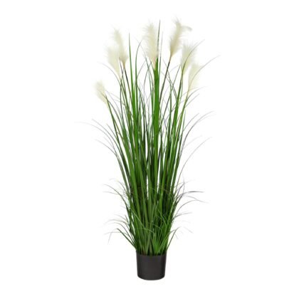 4.5' Artificial Plum Grass Plant with Creamy Plumes