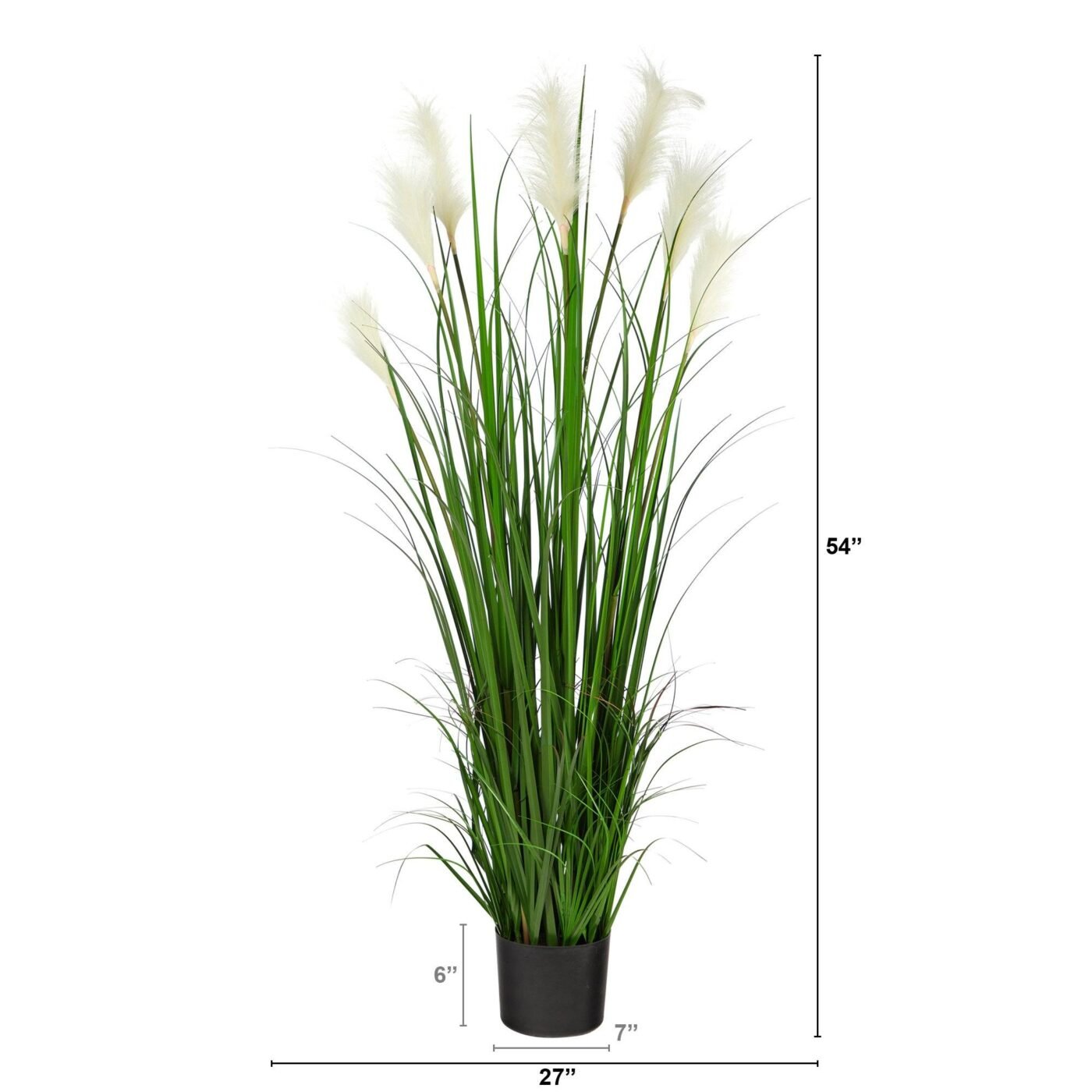 4.5' Artificial Plum Grass Plant with Creamy Plumes