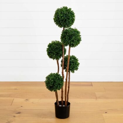 4' Boxwood Five Ball Topiary UV Resistant (Indoor/Outdoor)