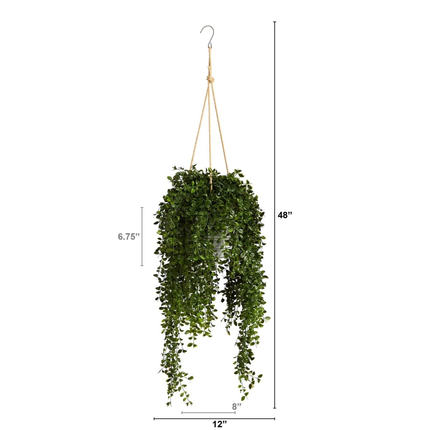 4' Gleditsia Artificial Plant in Hanging Metal Bucket UV Resistant (Indoor/Outdoor)