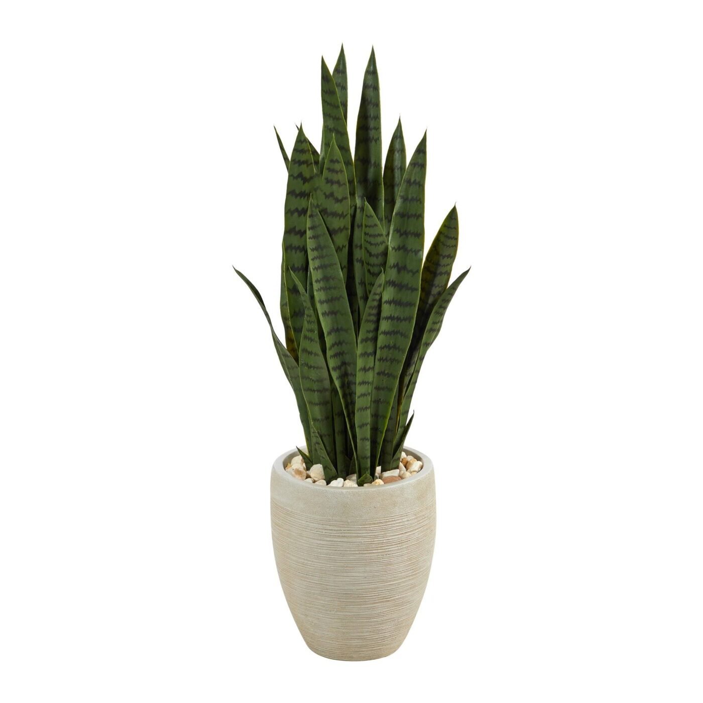 40" Artificial Sansevieria in Sand Colored Planter