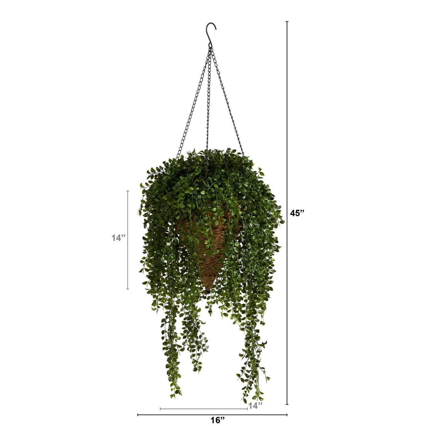 45" Gleditsia Artificial Plant in Hanging Cone Basket UV Resistant (Indoor/Outdoor)
