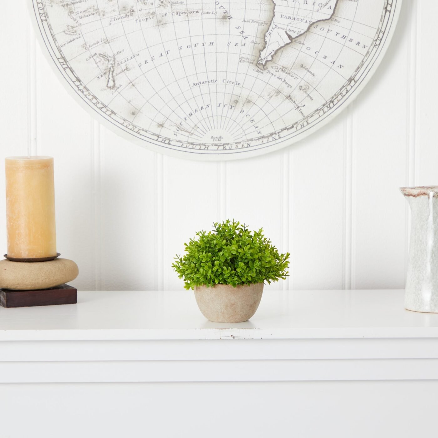 5" Boxwood Artificial Plant in Decorative Planter