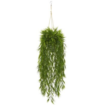 50" Mini Bamboo Artificial Plant in Hanging Metal Bucket