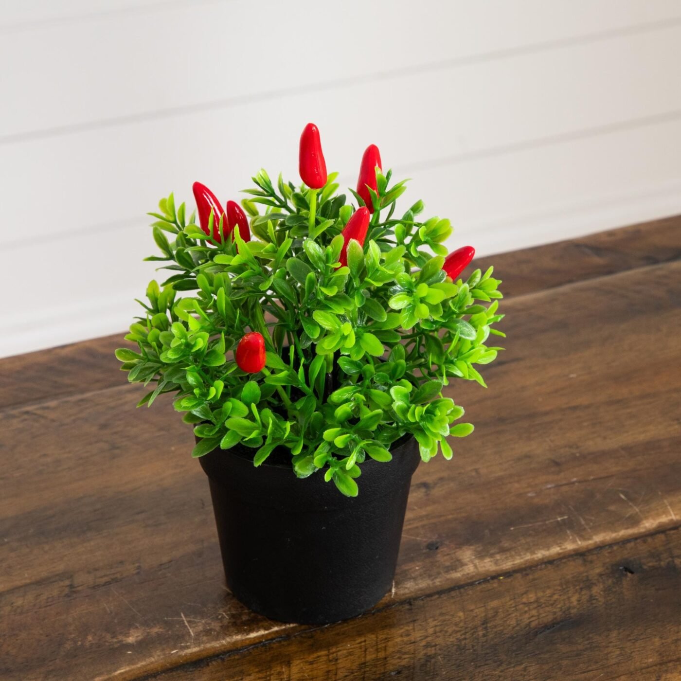 8" Artificial Red Pepper Plant - Set of 2