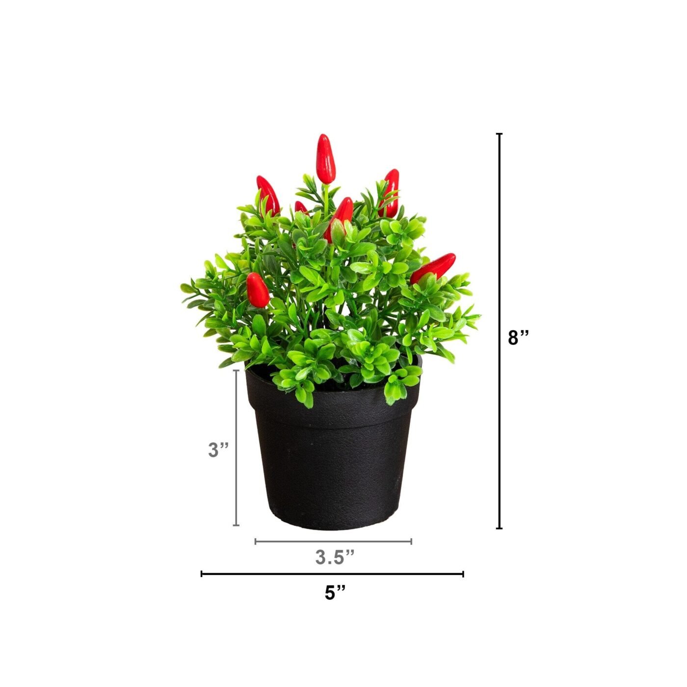 8" Artificial Red Pepper Plant - Set of 2
