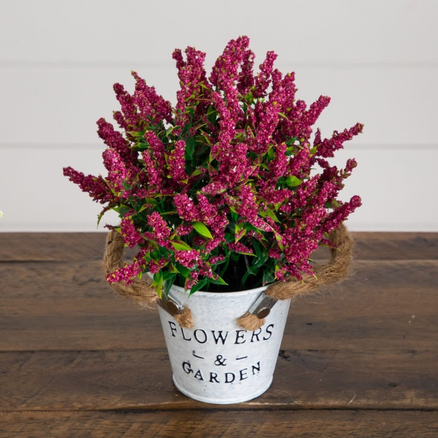 8" Artificial Lavender Plant in Rustic Flowers & Garden Planter -Set of 3