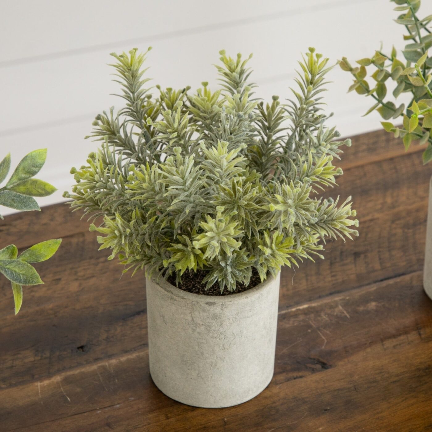 8" Artificial Mini Eucalyptus Potted Plants - Set of 3
