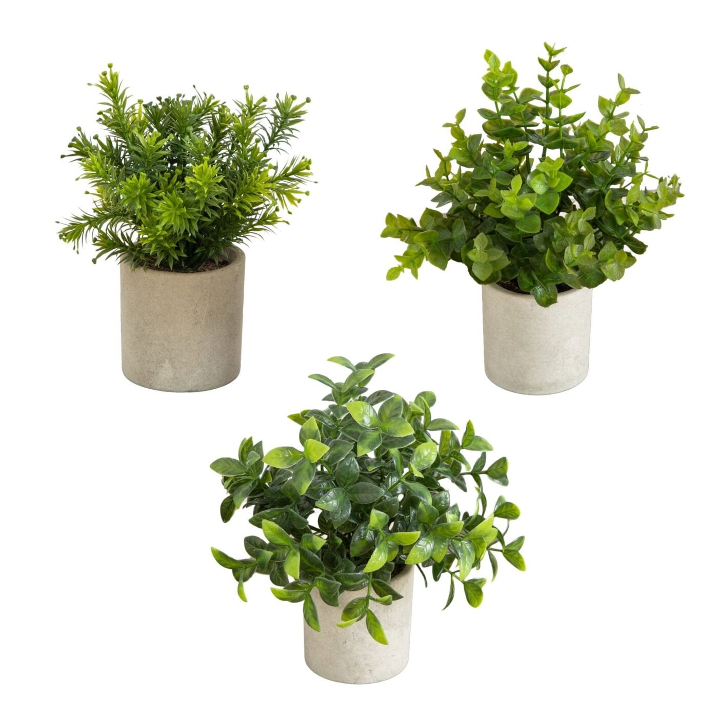 8" Artificial Mini Greenery Potted Plant - Set of 3