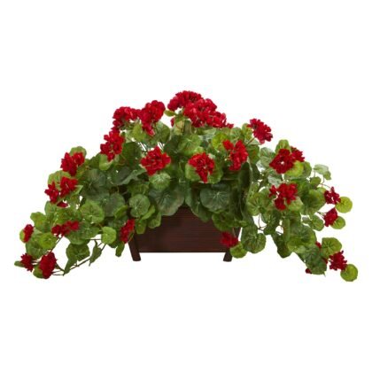15" Faux Geranium Plant with Decorative Planter